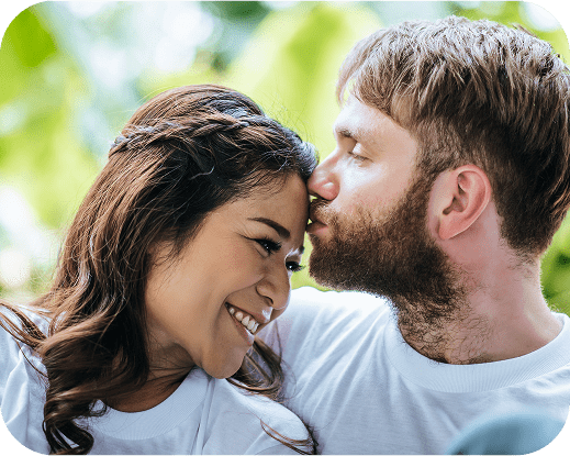 Happy couple smiling together